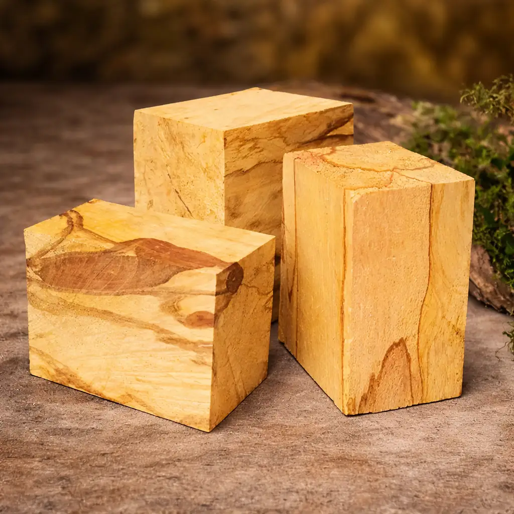 Bloques rectangulares de palo santo 10–12 cm de Bursera graveolens recolectado en Perú para venta mayorista y exportación internacional