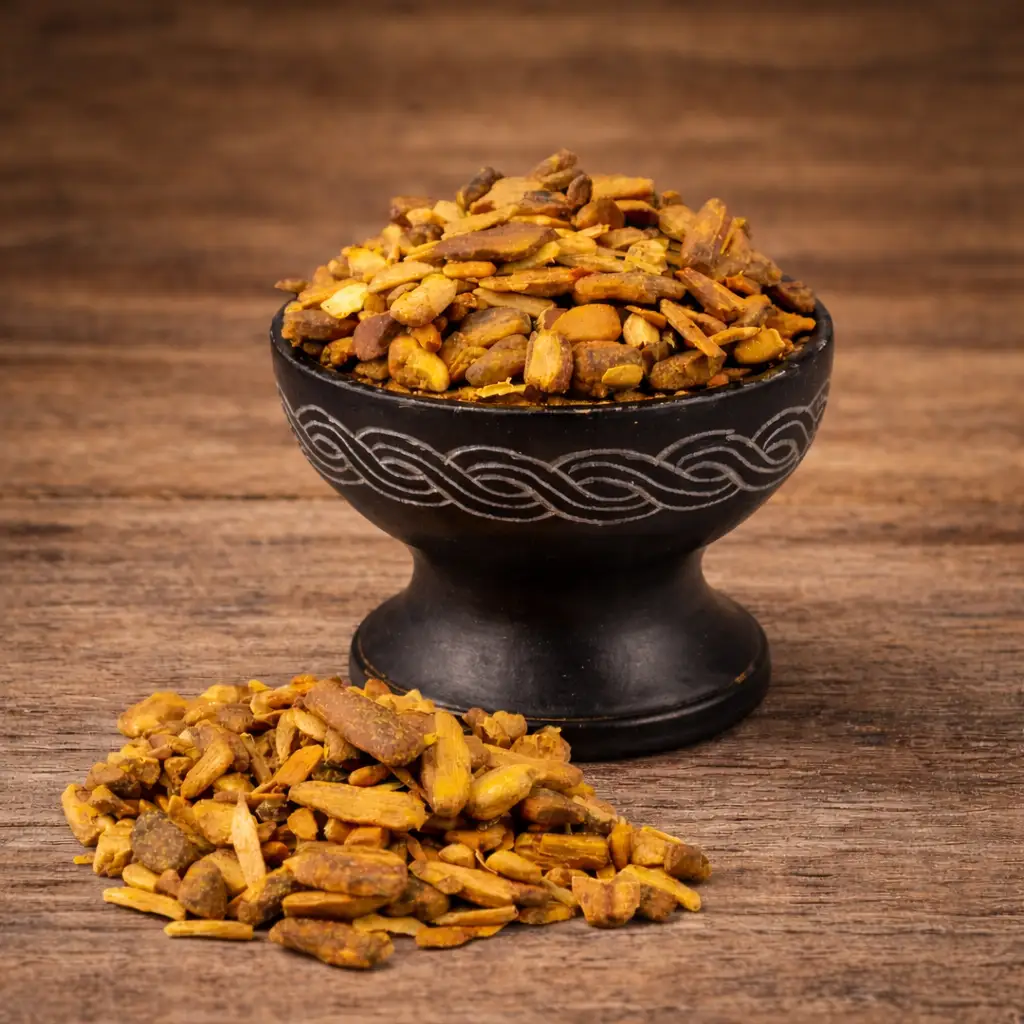 Chips de palo santo corte irregular de Bursera graveolens recolectado en Perú para venta mayorista y exportación internacional